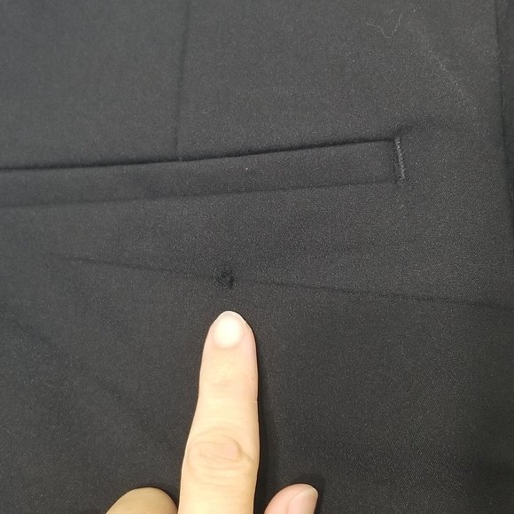 Vero Moda | Black Flocked Tuxedo Stripe Side Dress Pants Straight Ankle Leg M - Picture 8 of 13